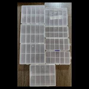 8 pc Small Transparent Storage Organizer Box Set
